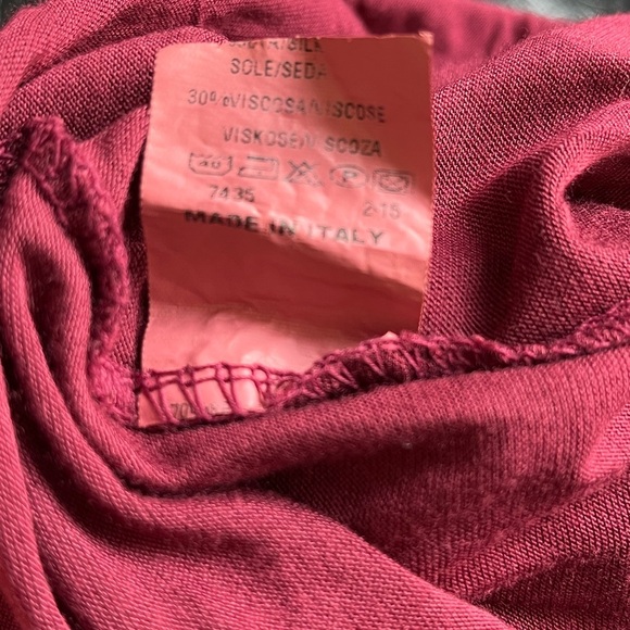 Italian Silk Babydoll Tunic – Maroon – 70% Silk – Fits US 6 - Picture 6 of 6